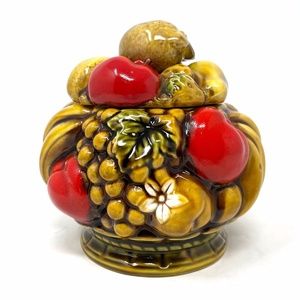 Vintage MCM Ardco Fine Quality Dallas Ceramic Fruit Canister/Cookie Jar Japan